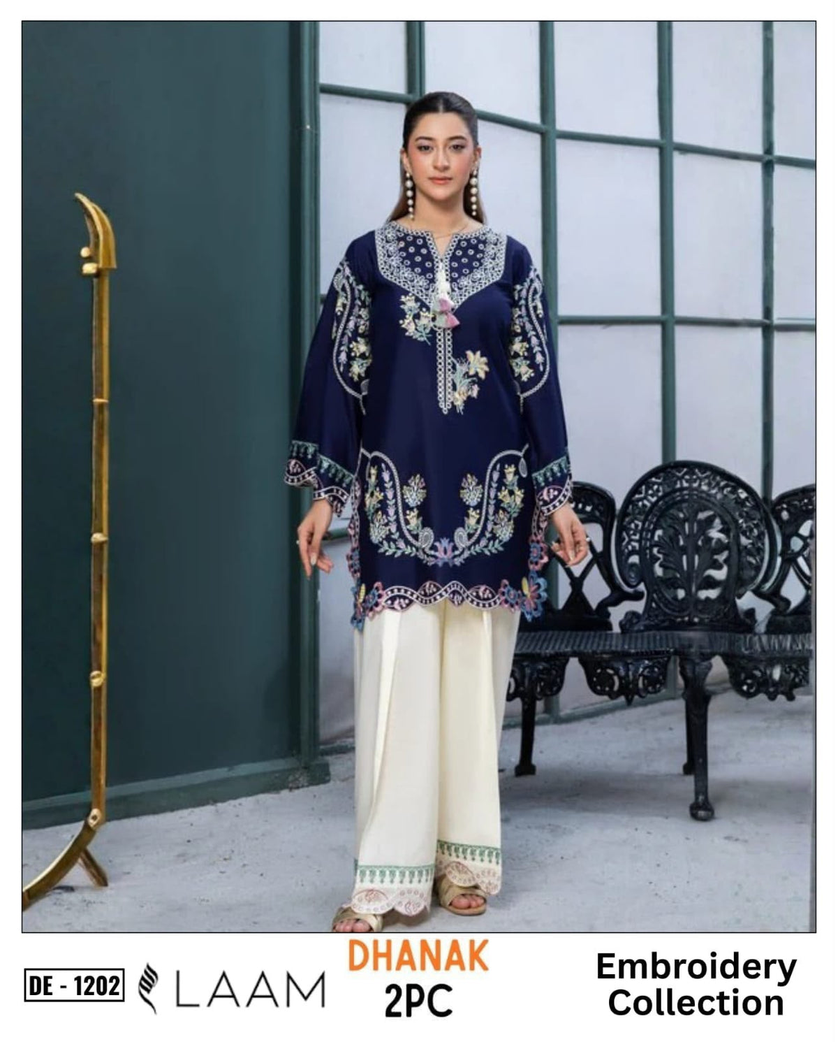 2-Piece | Premium Embroidered Winter Suit – DE-1202BL