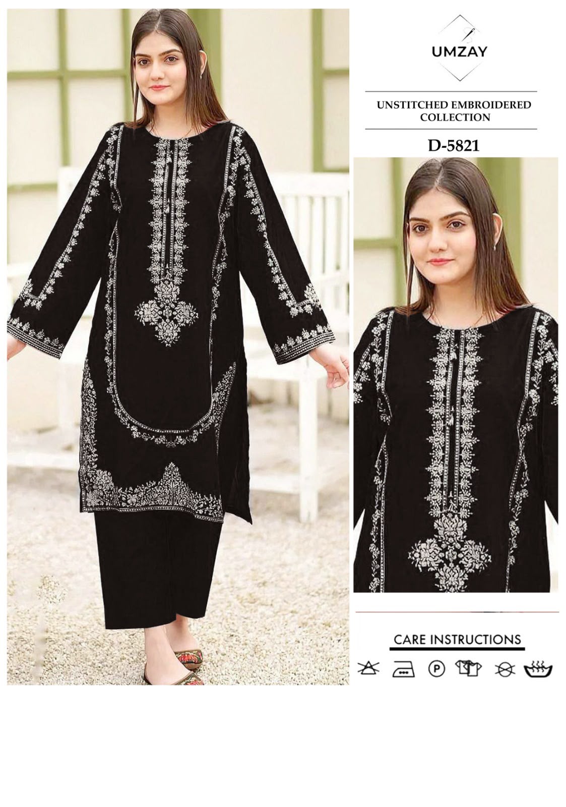 2 Piece - Unstitched Dhanak Embroidered Suite