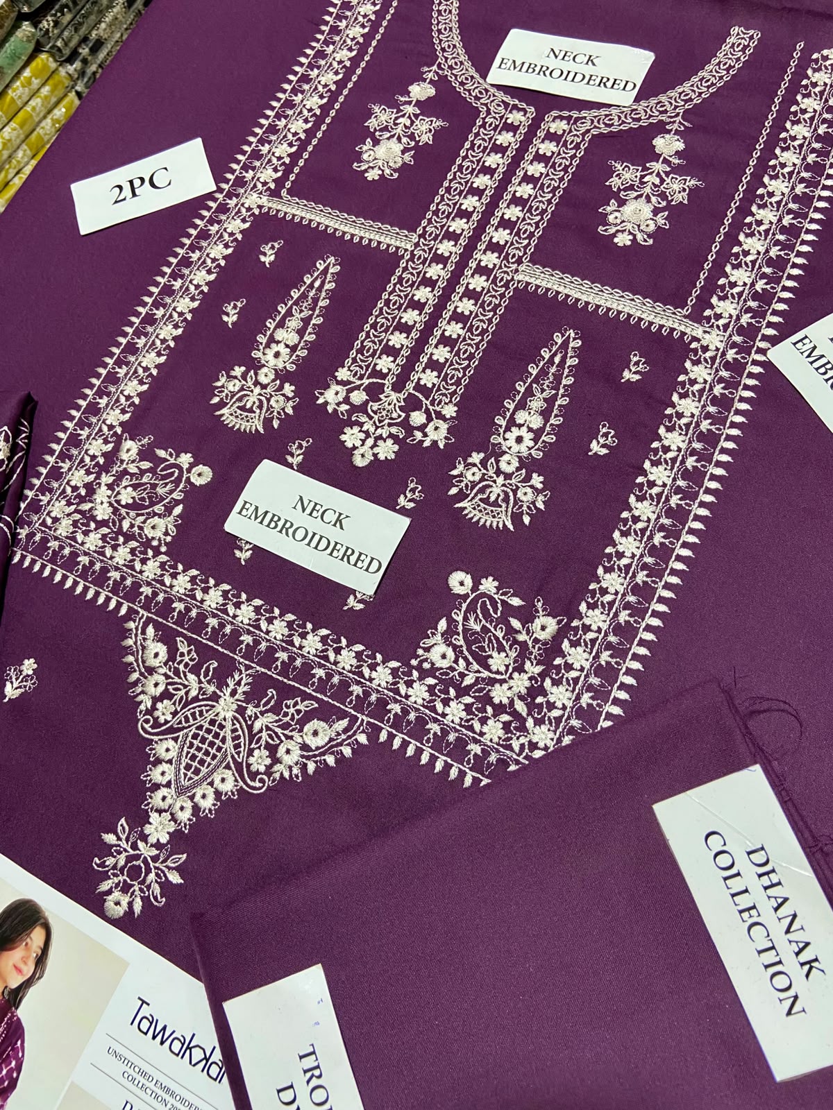 2 Piece - Unstitched Dhanak Embroidered Suite