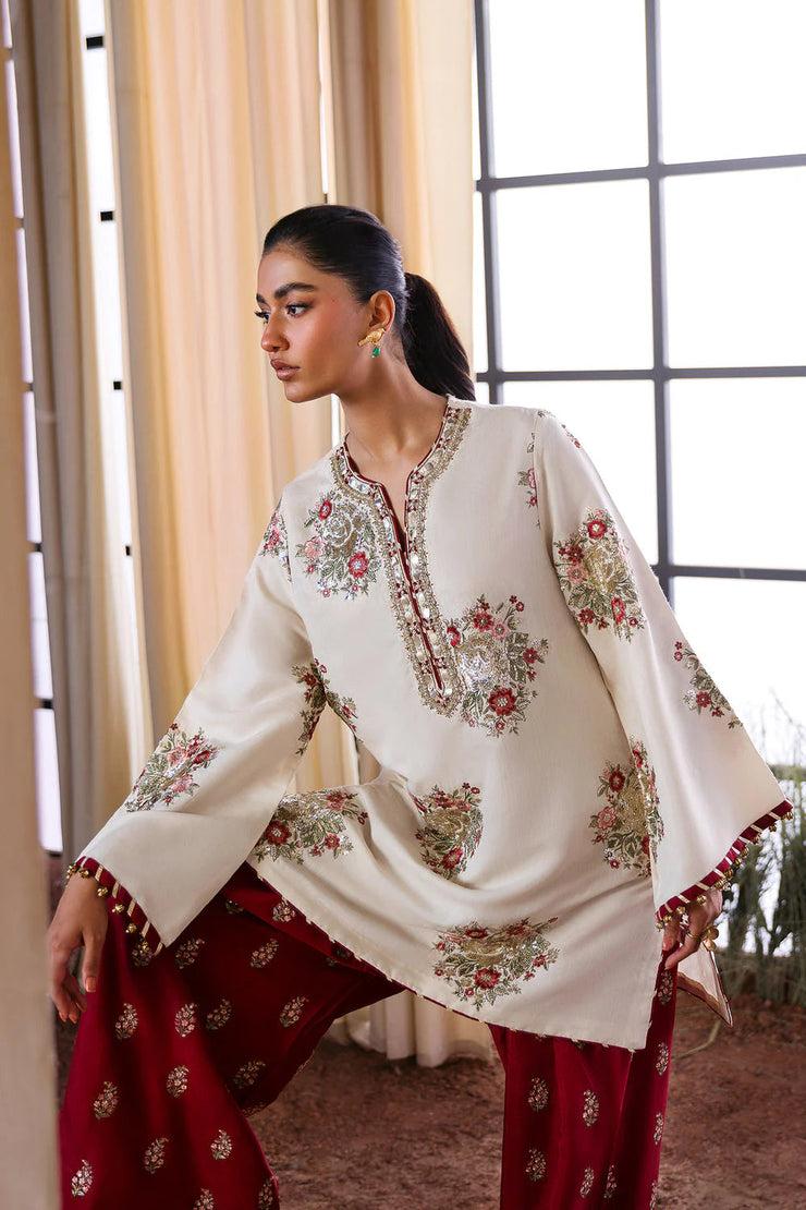 Ethnic 2 Piece - Unstitched Dhanak Embroidered Suit