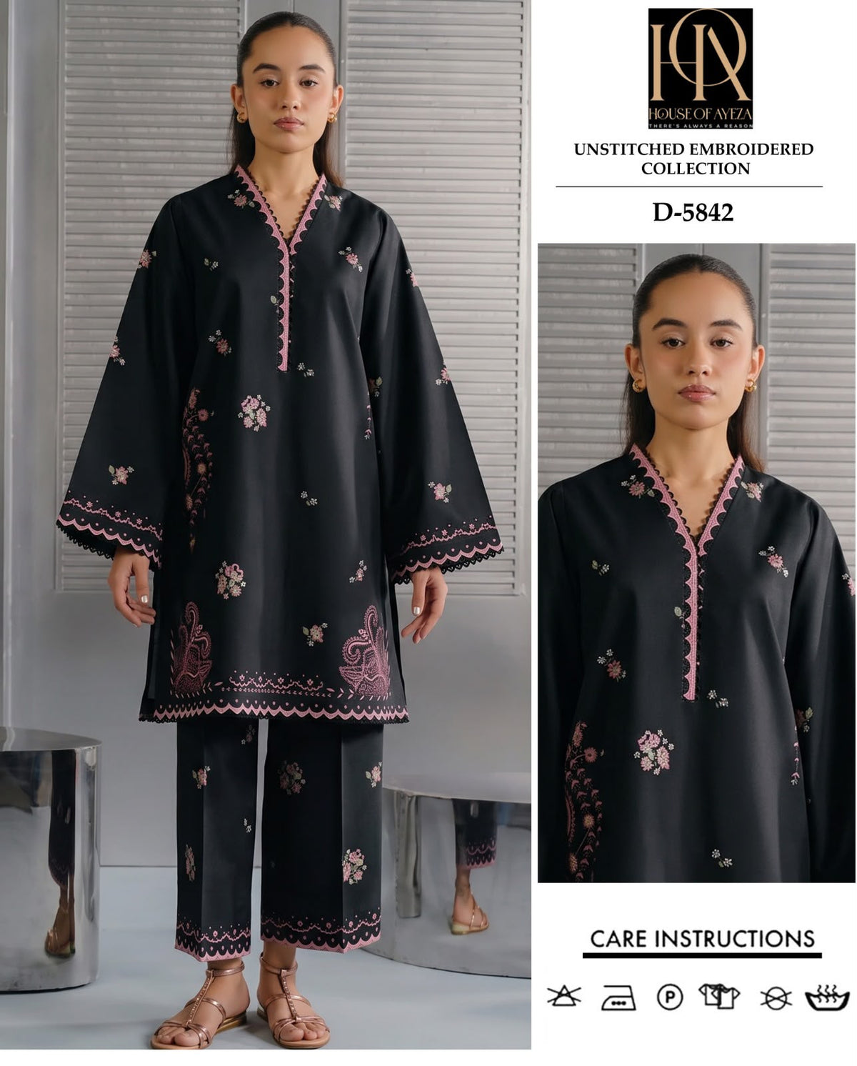2 Piece - Unstitched Dhanak Embroidered Suite
