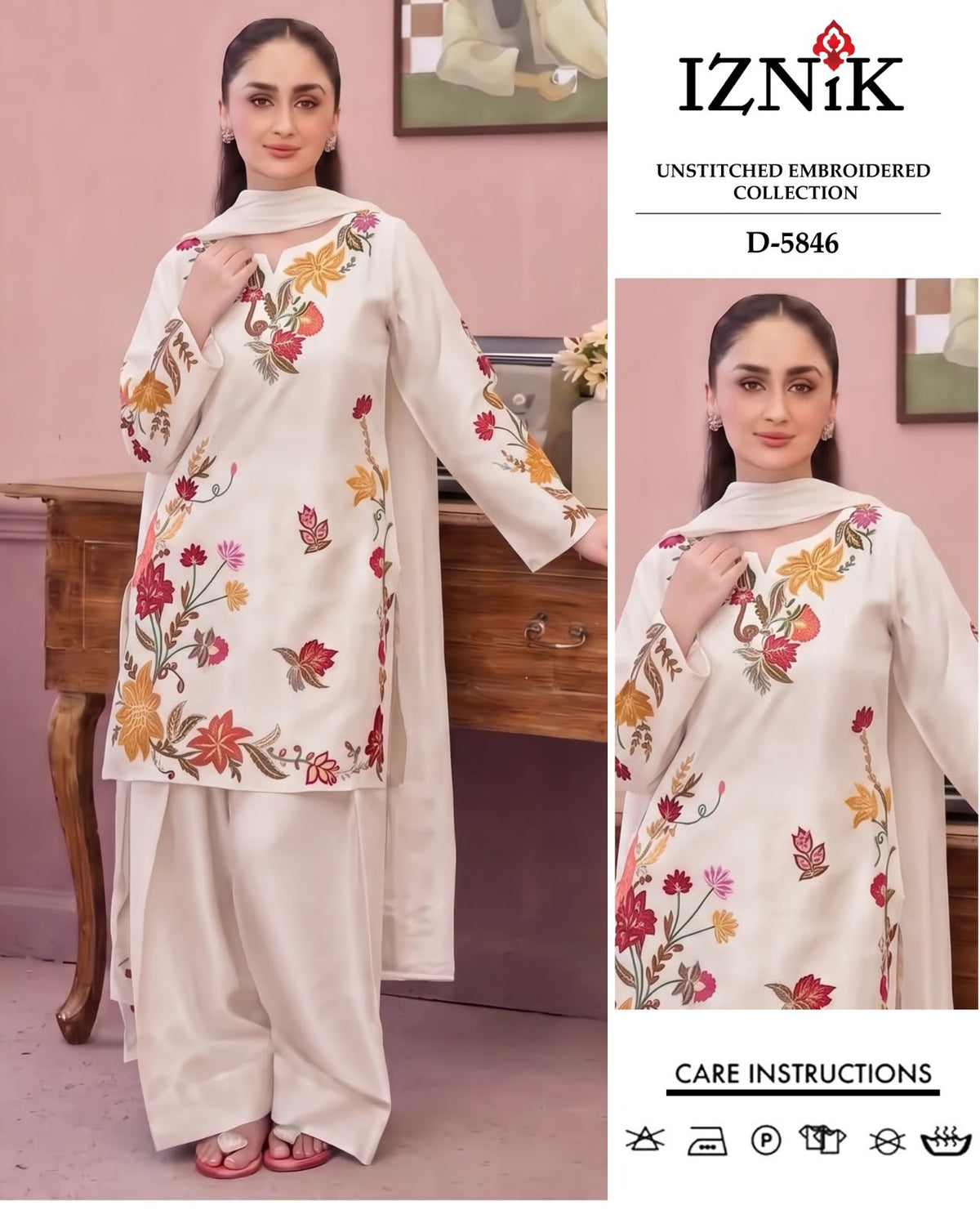 Iznik 2 Piece - Unstitched Dhanak Embroidered Suite