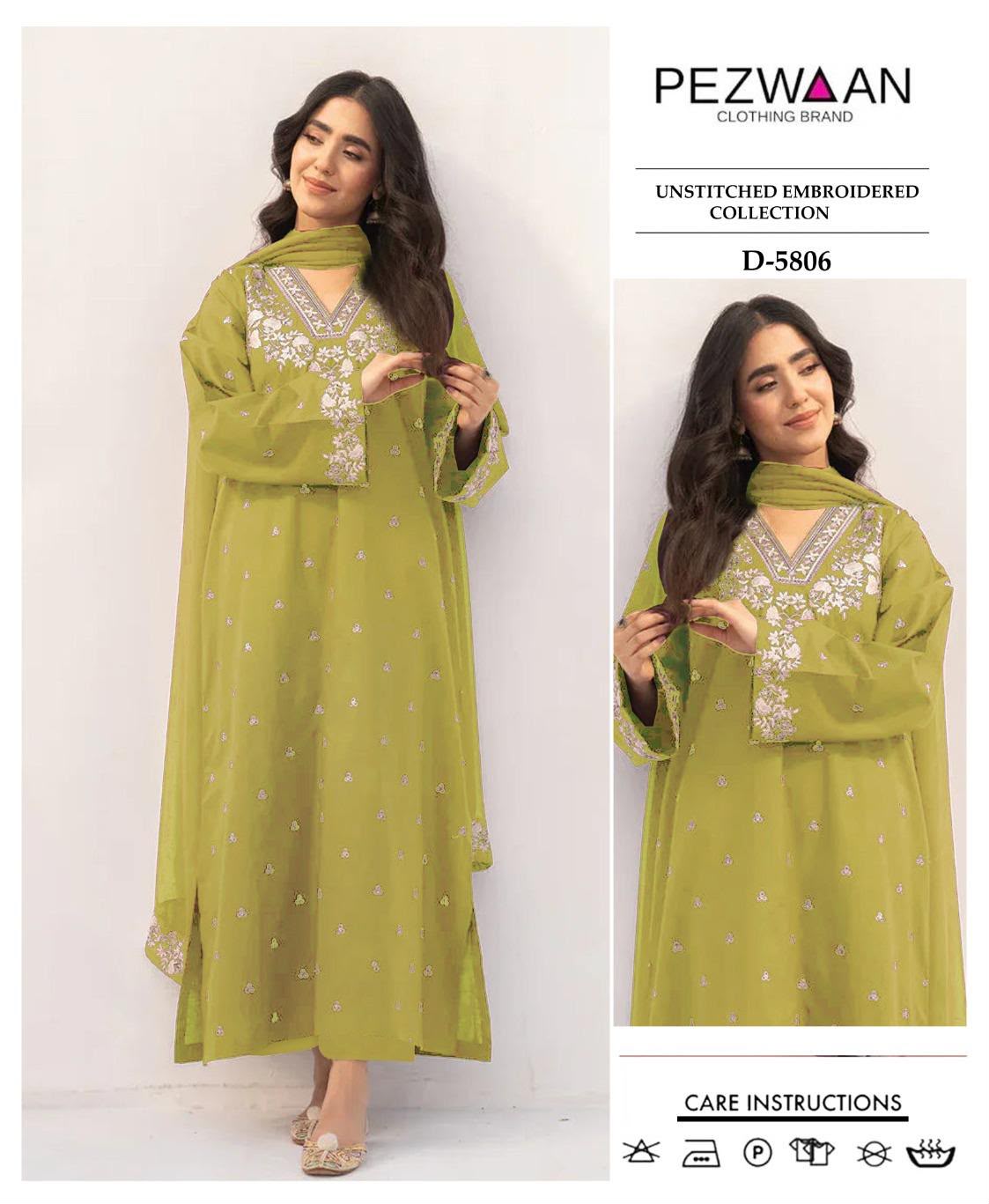 2 Piece - Unstitched Dhanak Embroidered Suite
