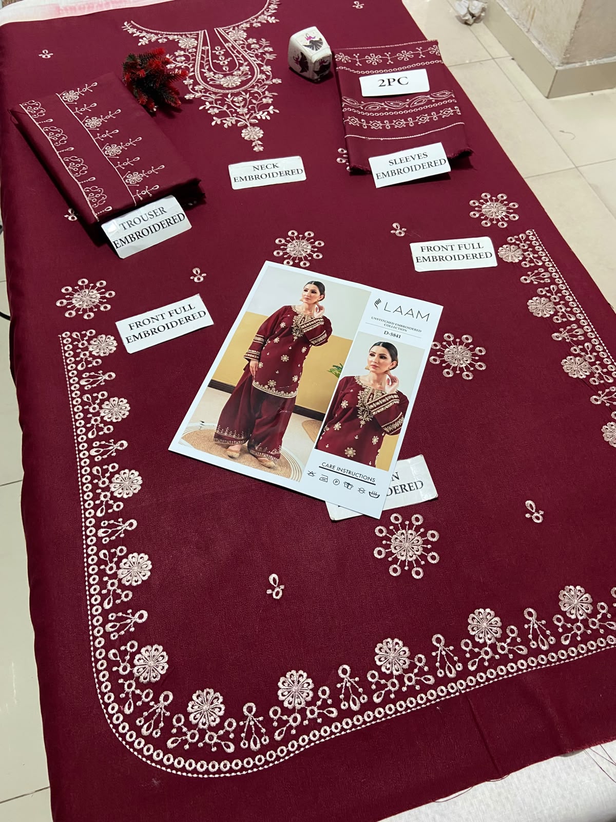 LAAM 2 Piece - Unstitched Dhanak Embroidered Suite