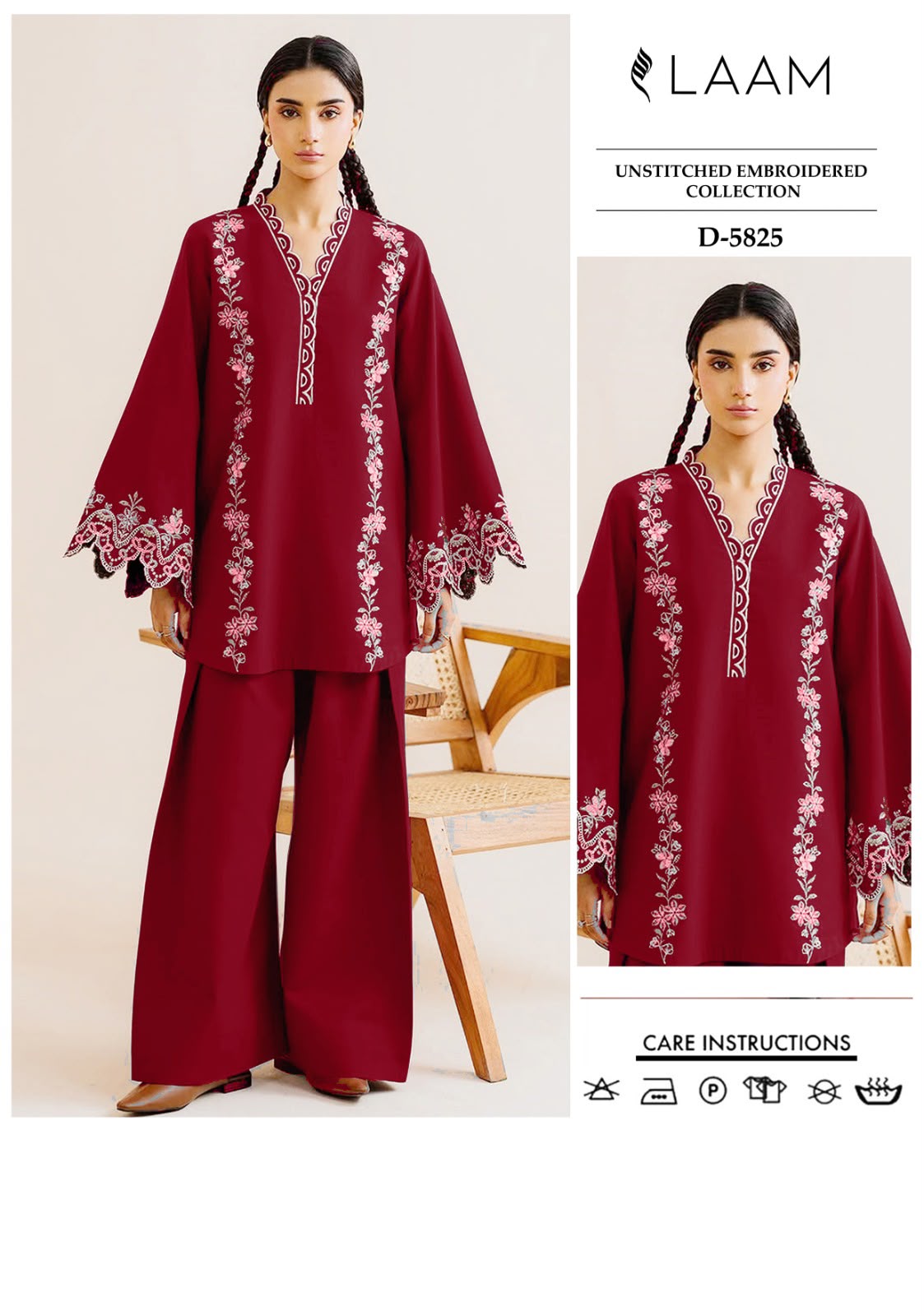 2 Piece - Unstitched Dhanak Embroidered Suite