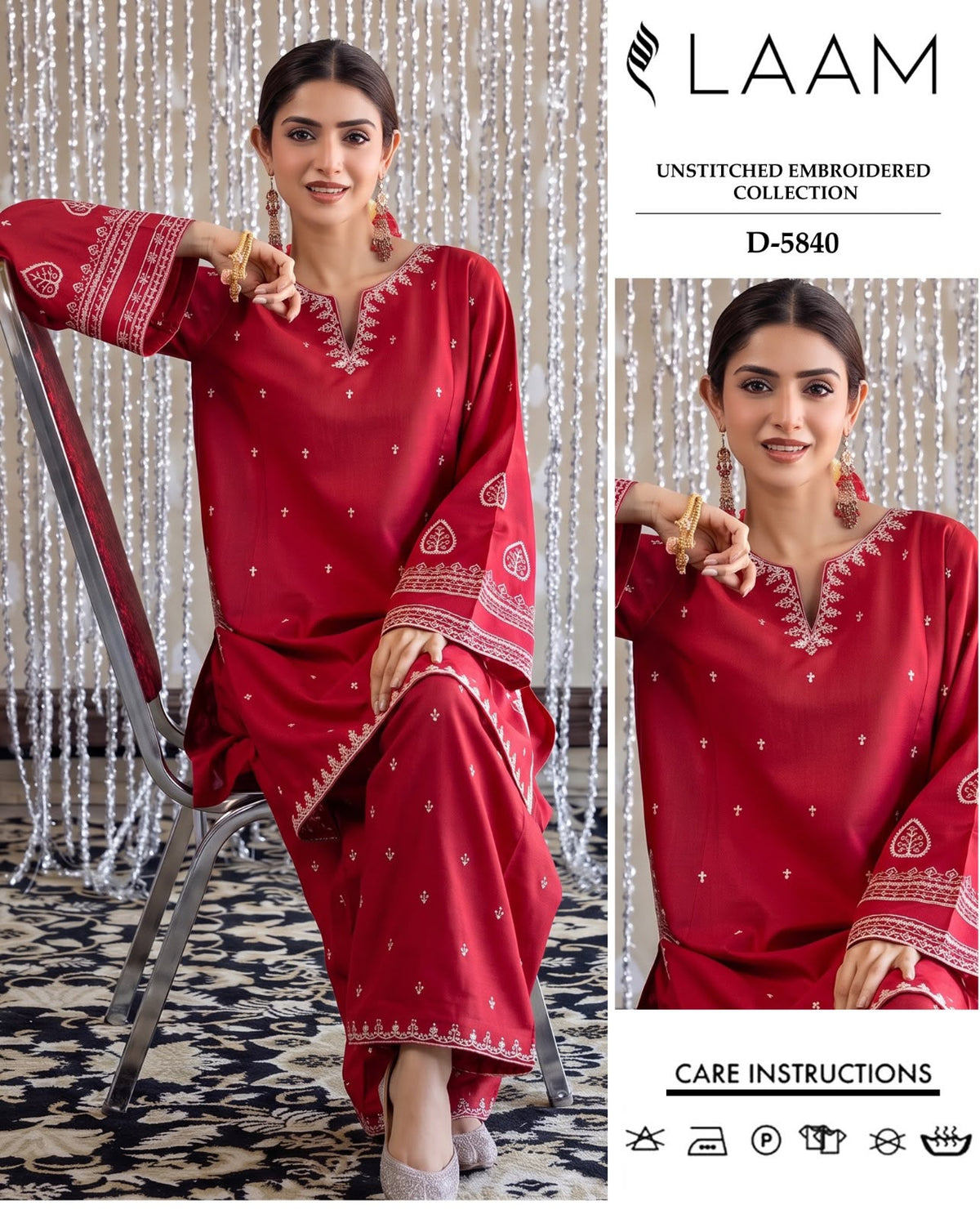 2 Piece - Unstitched Dhanak Embroidered Suite