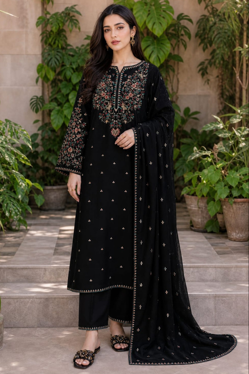Batik Winter Charm – 3PC Unstitched Dhanak Embroidered Suit