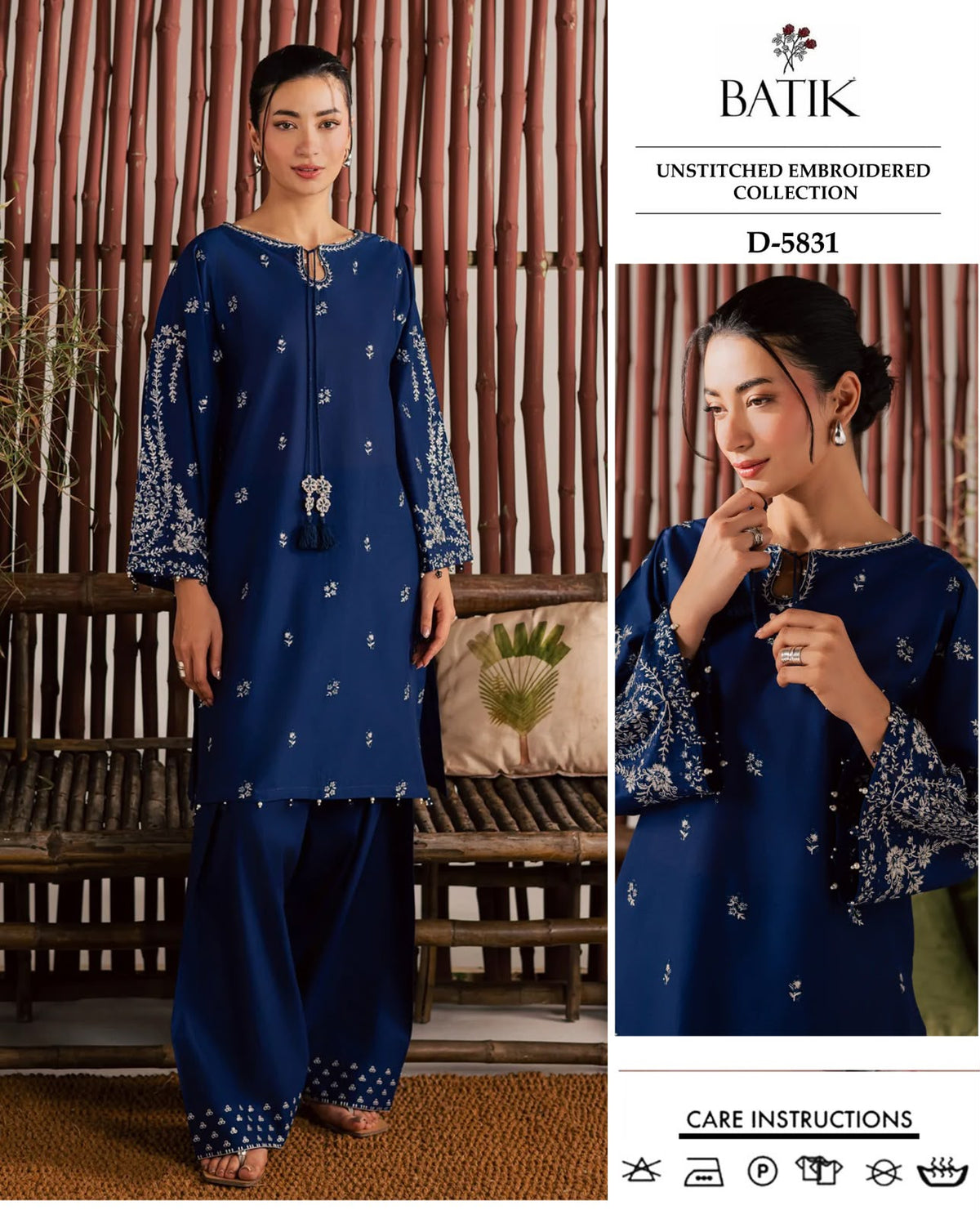 2 Piece - Unstitched Dhanak Embroidered Suite