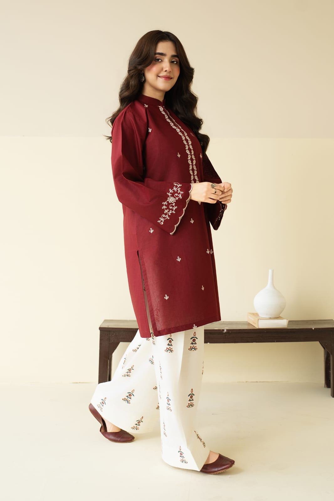 Cherry Embroidered 2pcs