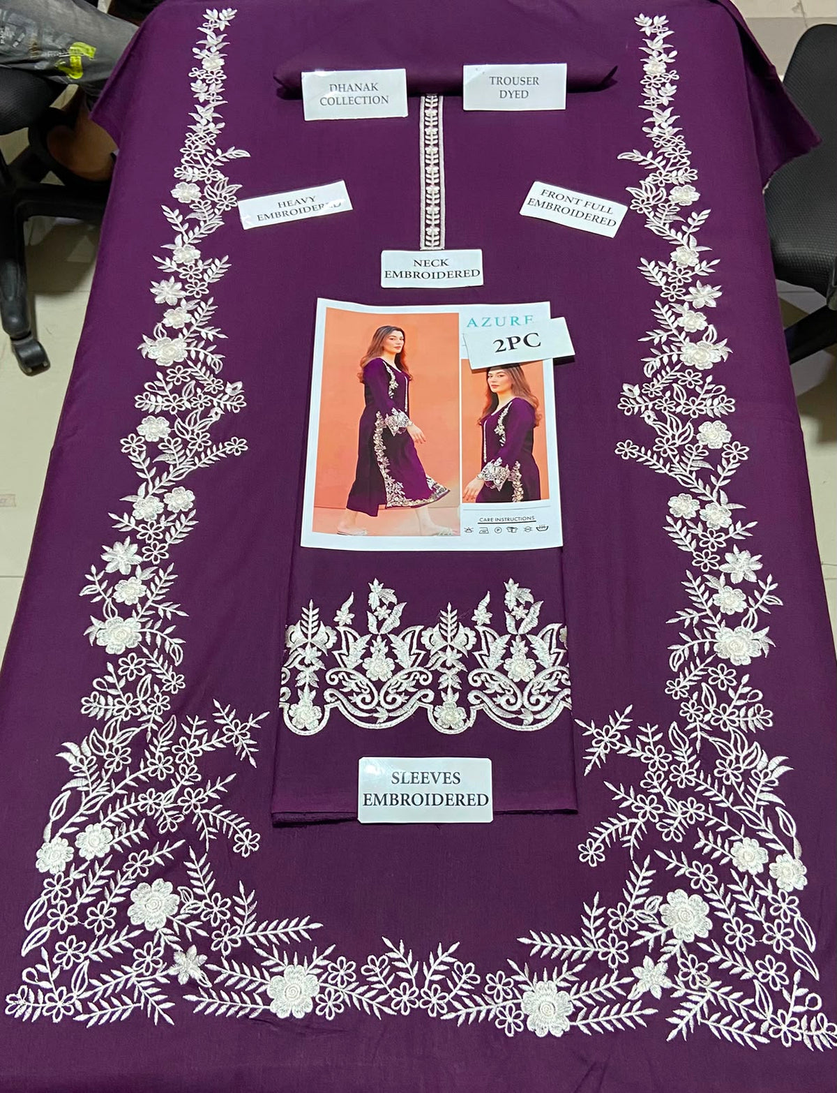 2 Piece - Unstitched Dhanak Embroidered Suite