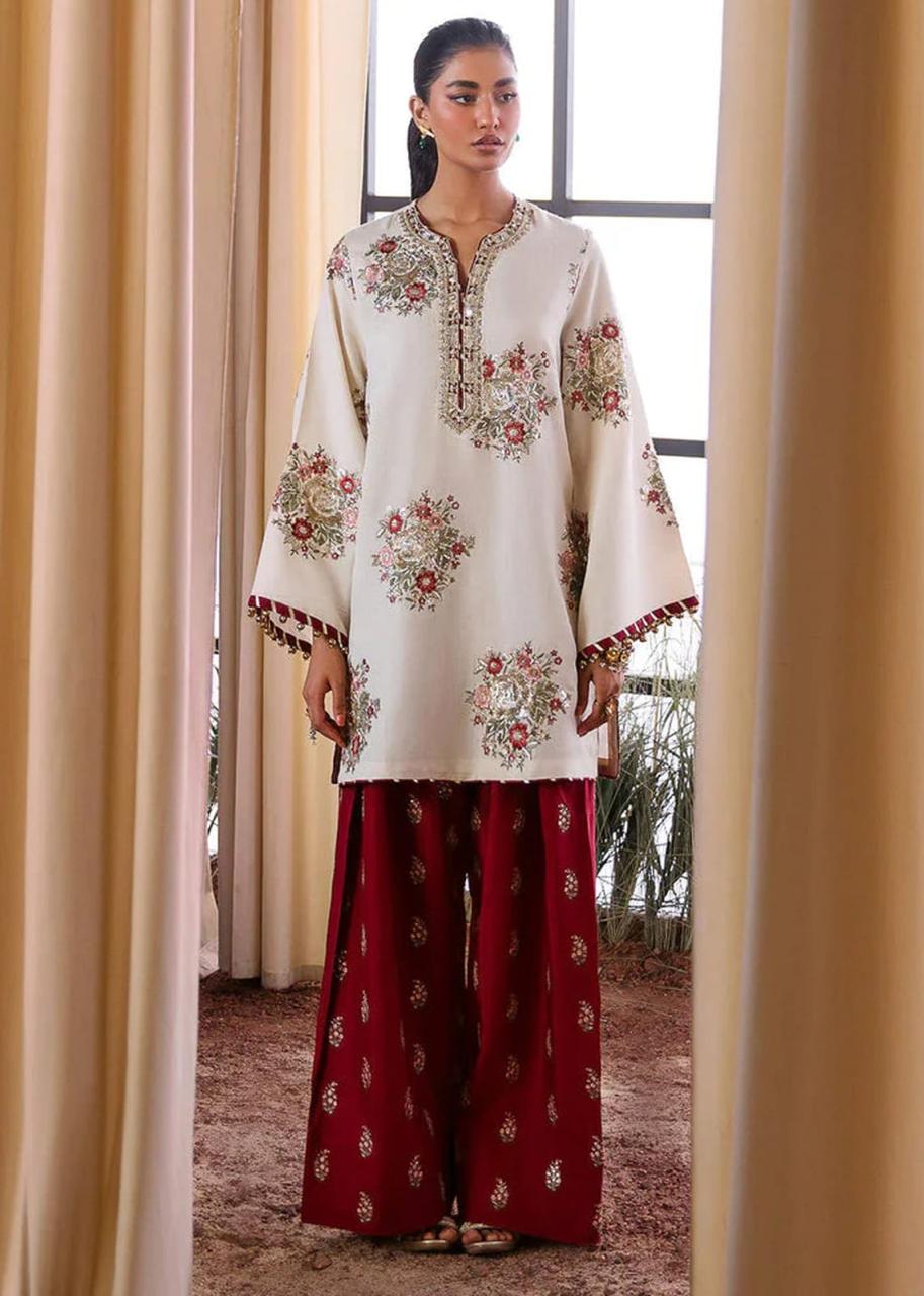 Ethnic 2 Piece - Unstitched Dhanak Embroidered Suit