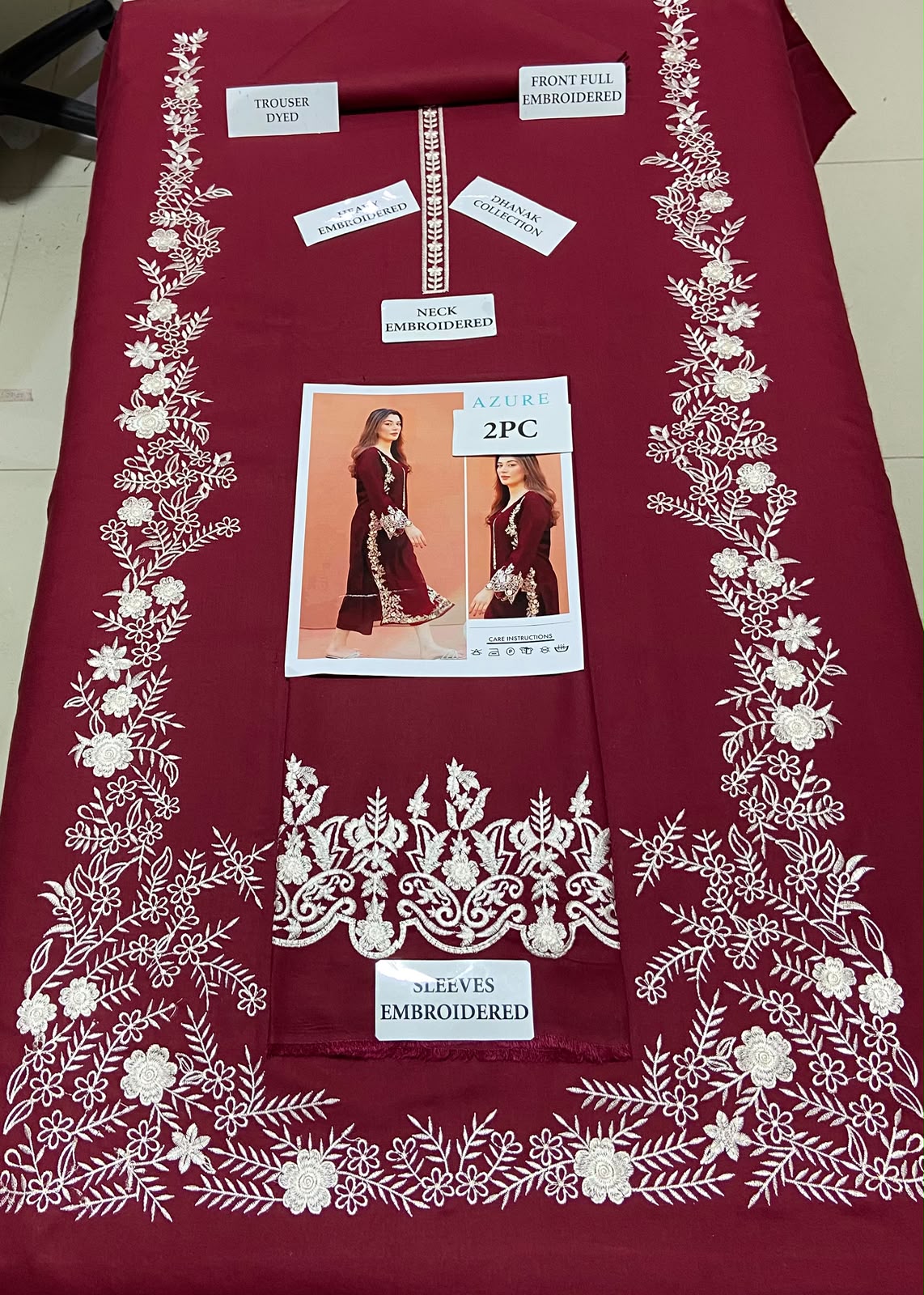 2 Piece - Unstitched Dhanak Embroidered Suite