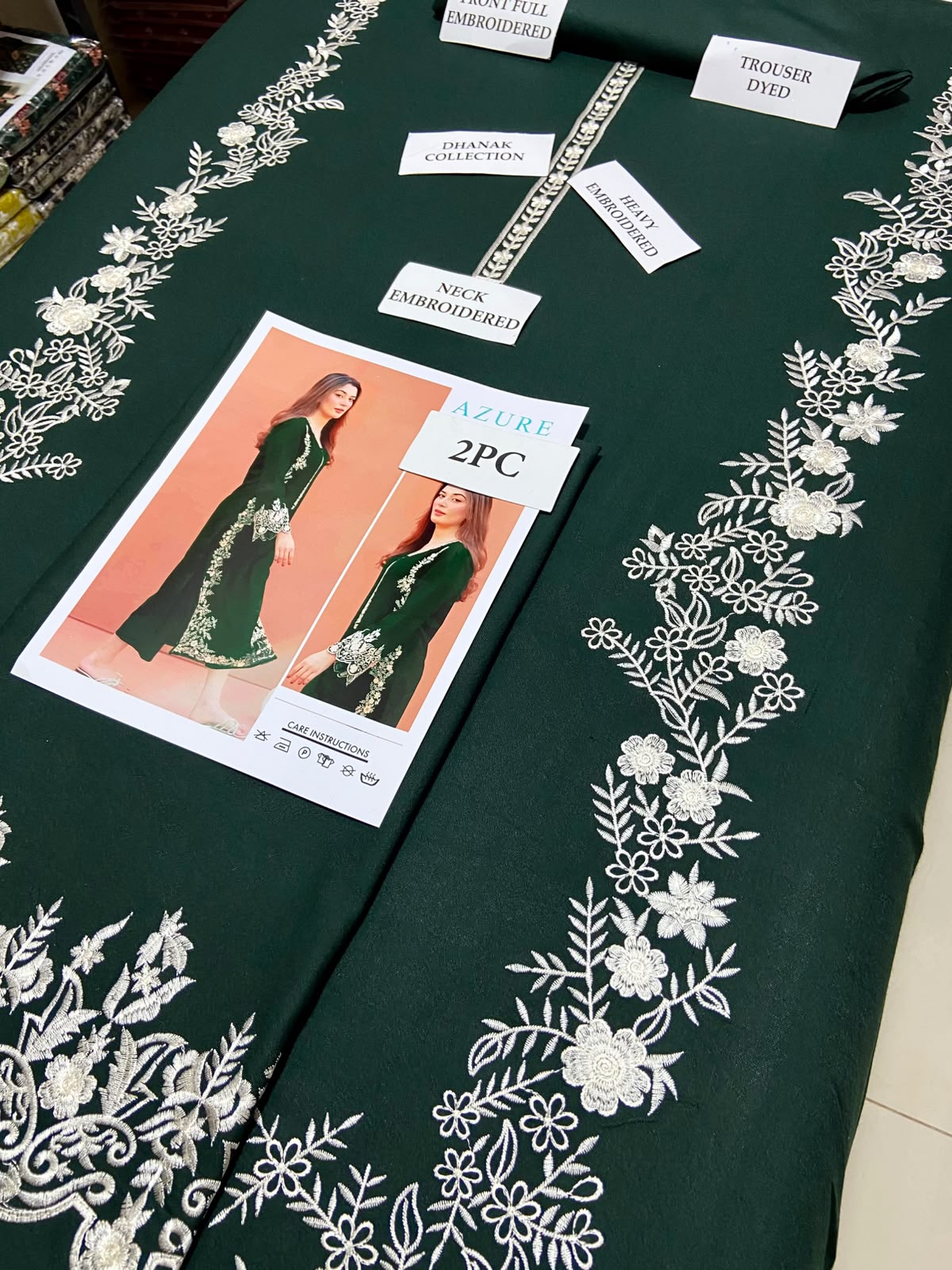 2 Piece - Unstitched Dhanak Embroidered Suite