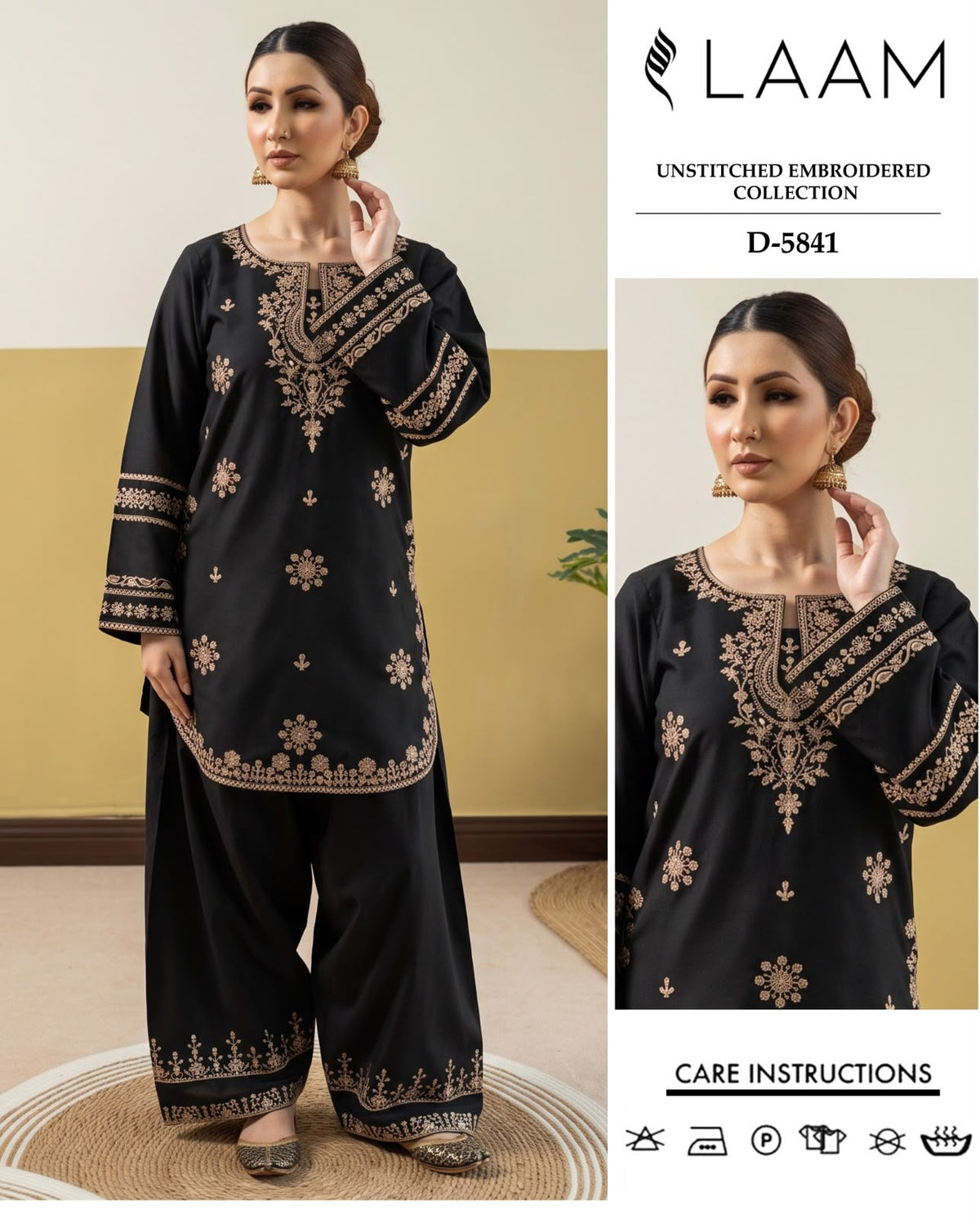 LAAM 2 Piece - Unstitched Dhanak Embroidered Suite