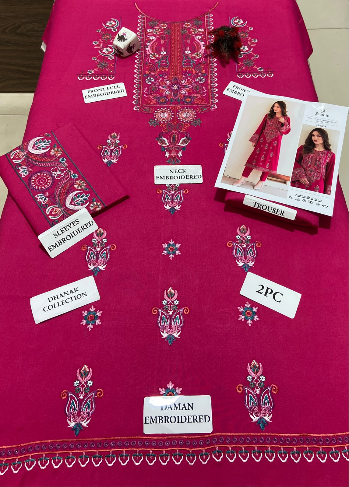 2 Piece - Unstitched Dhanak Embroidered Suite