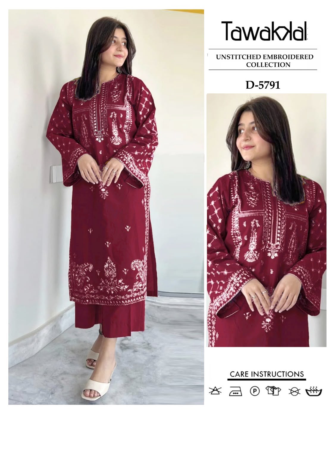 2 Piece - Unstitched Dhanak Embroidered Suite