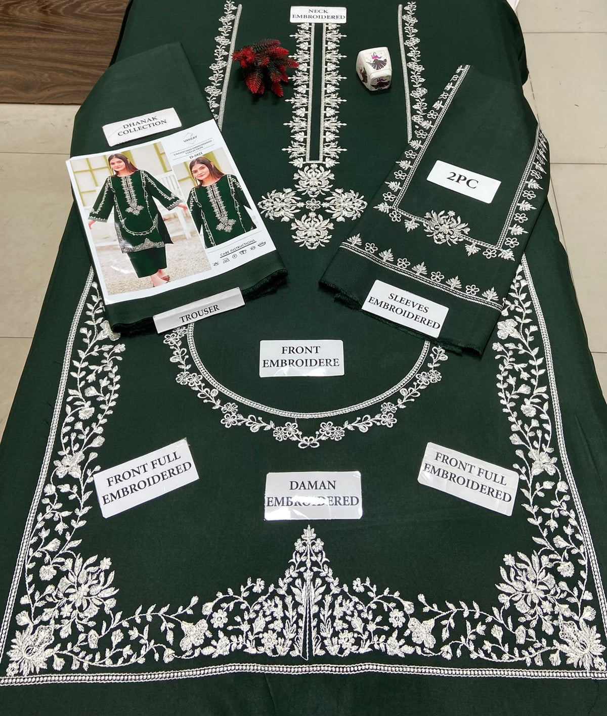2 Piece - Unstitched Dhanak Embroidered Suite
