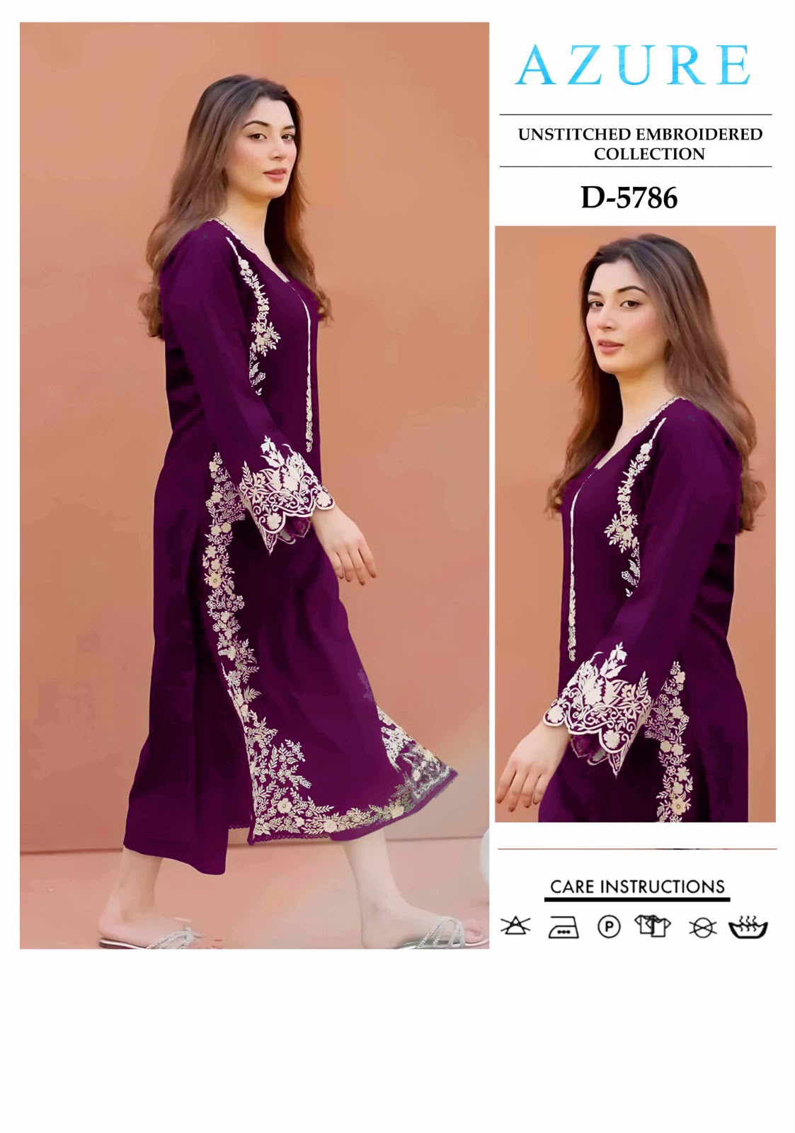 2 Piece - Unstitched Dhanak Embroidered Suite