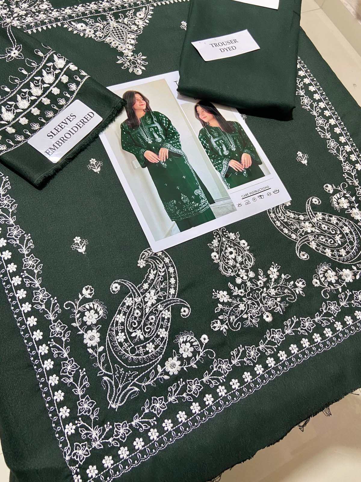 2 Piece - Unstitched Dhanak Embroidered Suite