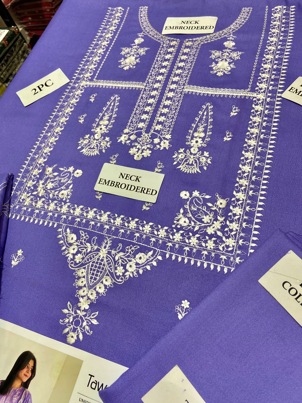 2 Piece - Unstitched Dhanak Embroidered Suite