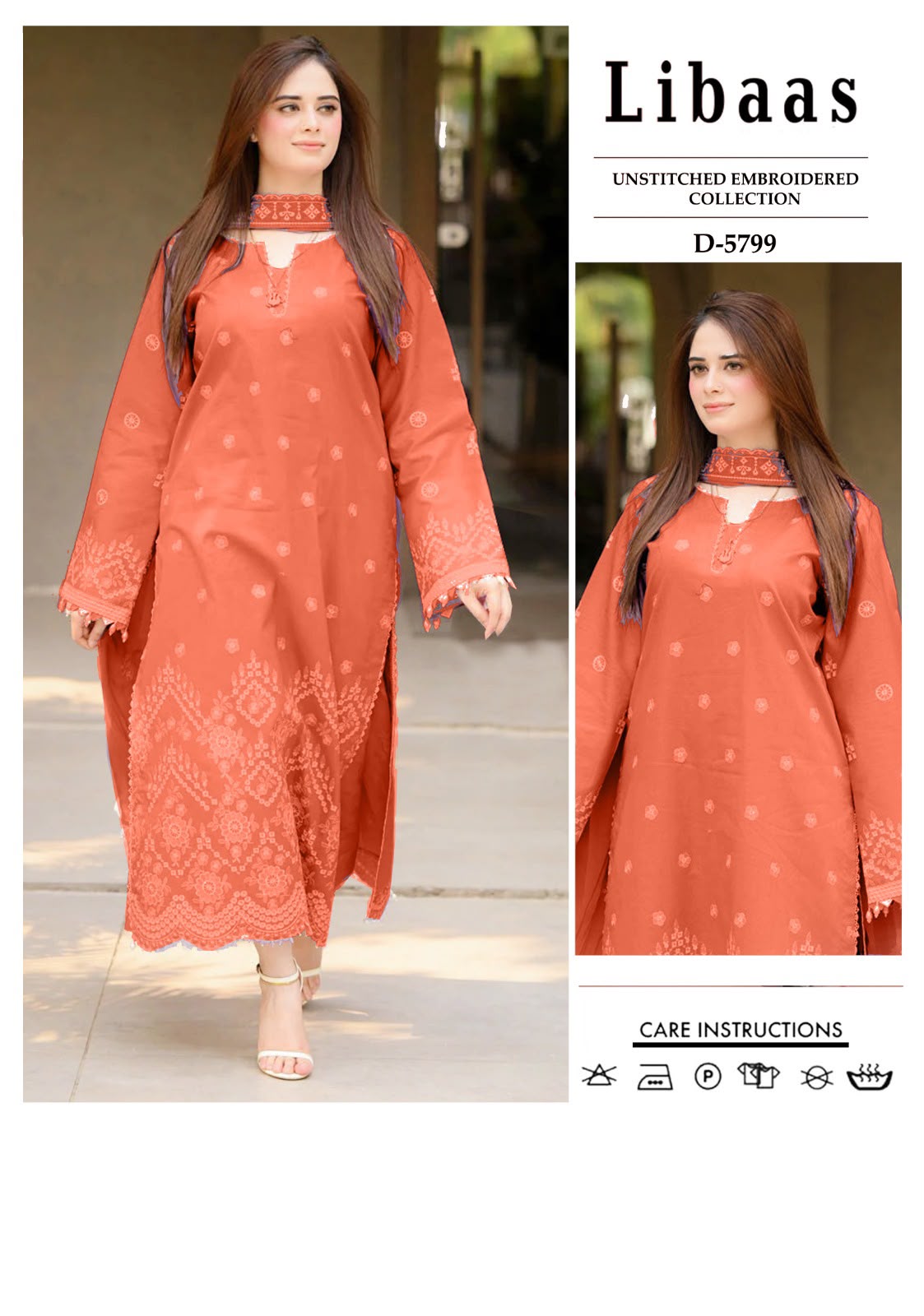 2 Piece - Unstitched Dhanak Embroidered Suite