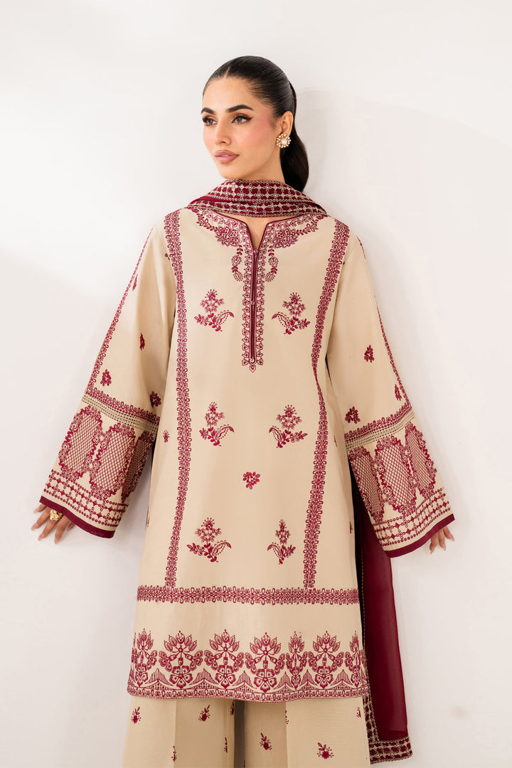 Jeena - Dhanak 3-Piece Unstitched Embroidered Suit
