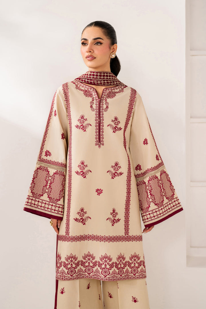Jeena - Dhanak 3-Piece Unstitched Embroidered Suit