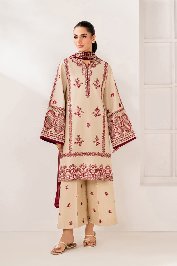 Jeena - Dhanak 3-Piece Unstitched Embroidered Suit