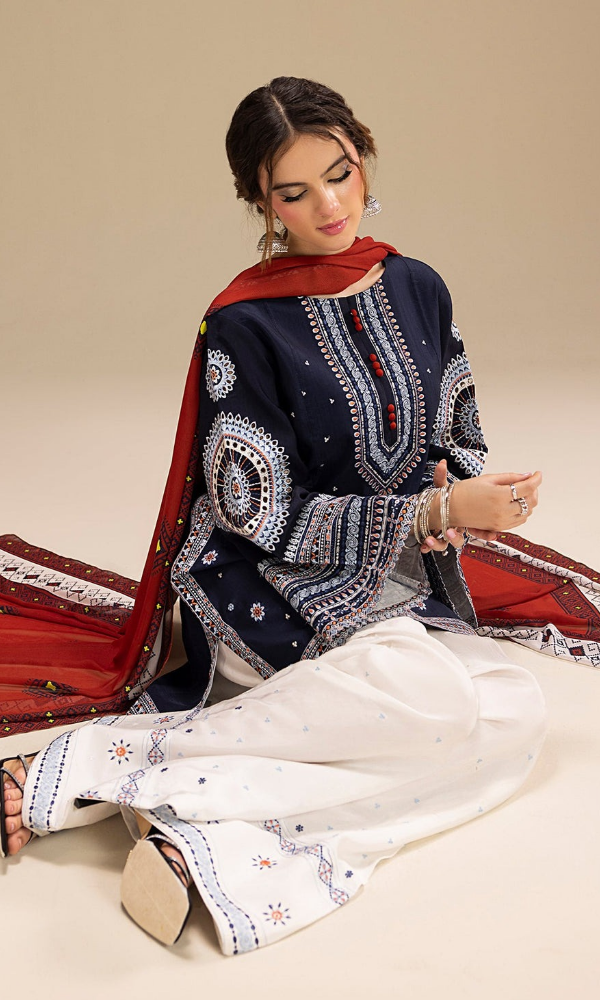 Jazmine Unstitched 3 Piece Heavy Embroidered Lawn