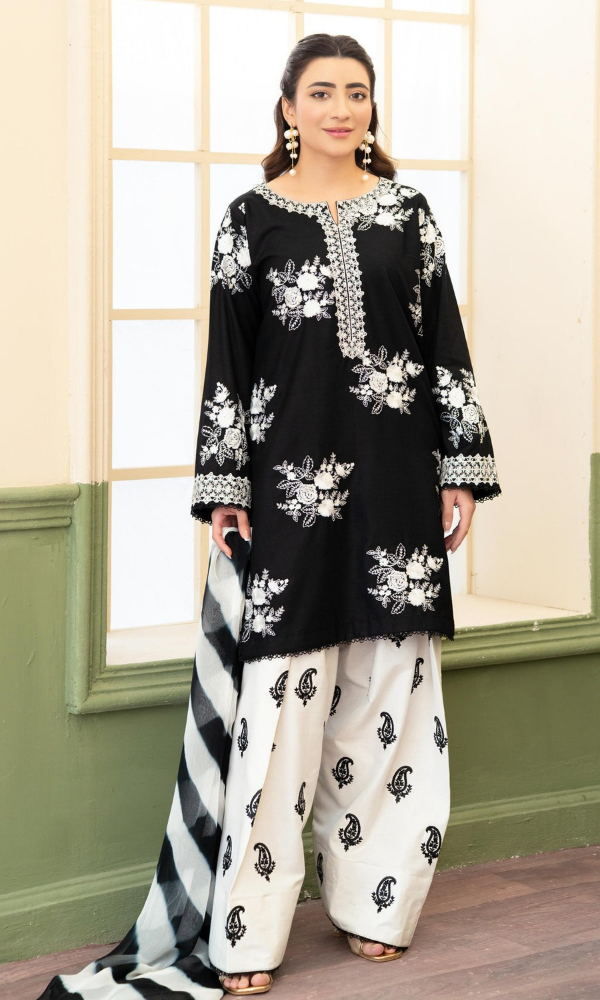 Zara Shahjahan - 3PC Unstitched Dhanak Embroidered Suit