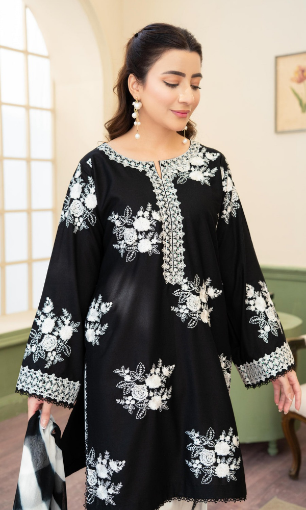 Zara Shahjahan - 3PC Unstitched Dhanak Embroidered Suit