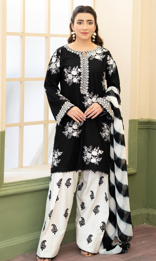 Zara Shahjahan - 3PC Unstitched Dhanak Embroidered Suit