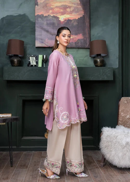 laam- Unstitched 2 Piece Embroidered Dhanak Suit