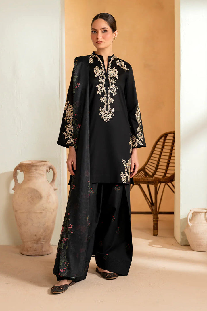 IZNIK - 3PC LAWN EMBROIDERED SHIRT WITH CHIFFON PRINTED DUPATTA AND TROUSER - HML2881