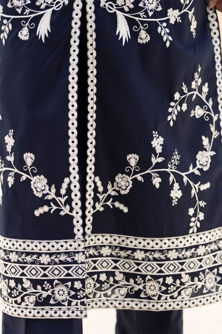 SERAN - 3PC UNSTICH DHANAK EMBROIDERED