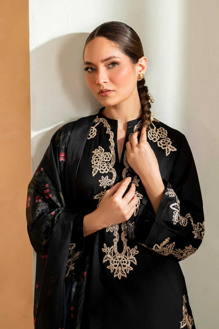 IZNIK - 3PC LAWN EMBROIDERED SHIRT WITH CHIFFON PRINTED DUPATTA AND TROUSER - HML2881