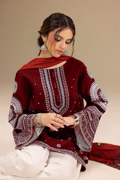 Jazmine - 3PC Unstitched Dhanak Heavy Embroidered Suit