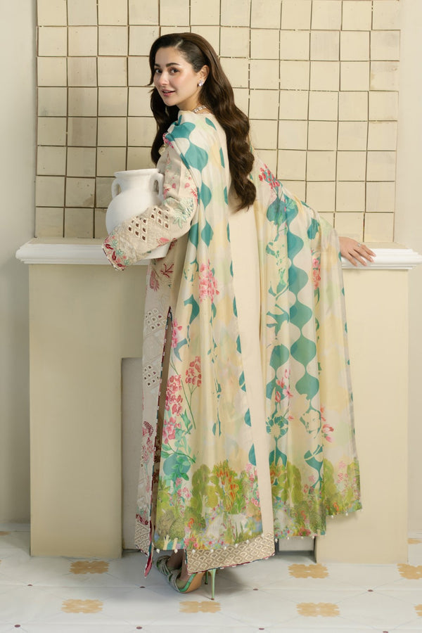 Maryum & Maria - Dhanak 3-Piece Unstitched Embroidered Suit