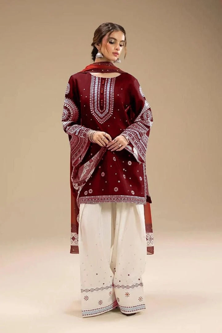 Jazmine - 3PC Unstitched Dhanak Heavy Embroidered Suit
