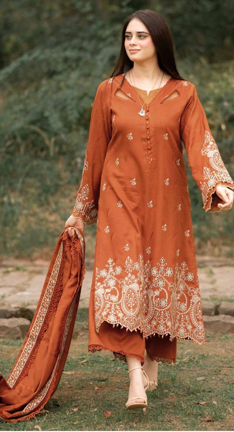 LAAM - Dhanak 3-Piece Unstitched Embroidered Suit-LF-01