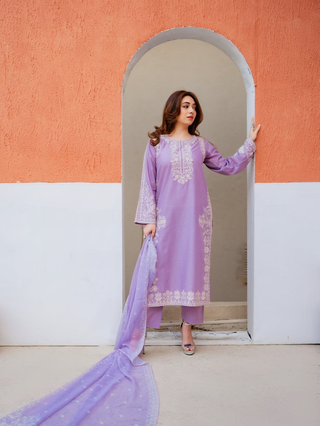 PEZWAN - 3PC Unstitched Dhanak Heavy Embroidered Suit