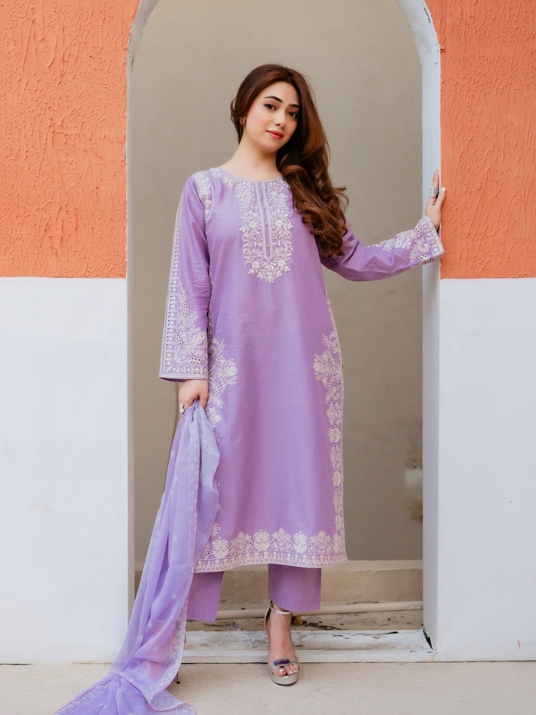 PEZWAN - 3PC Unstitched Dhanak Heavy Embroidered Suit