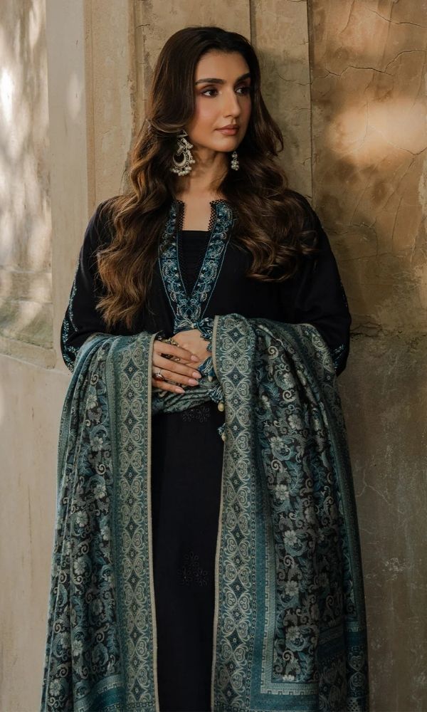 Izel - Dhanak 3-Piece Unstitched Embroidered Suit