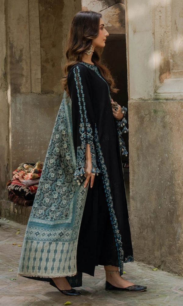 Izel - Dhanak 3-Piece Unstitched Embroidered Suit