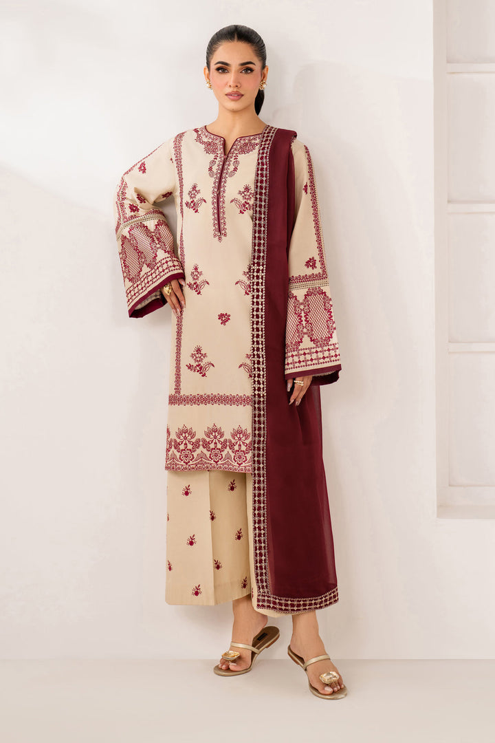 Jeena - Dhanak 3-Piece Unstitched Embroidered Suit