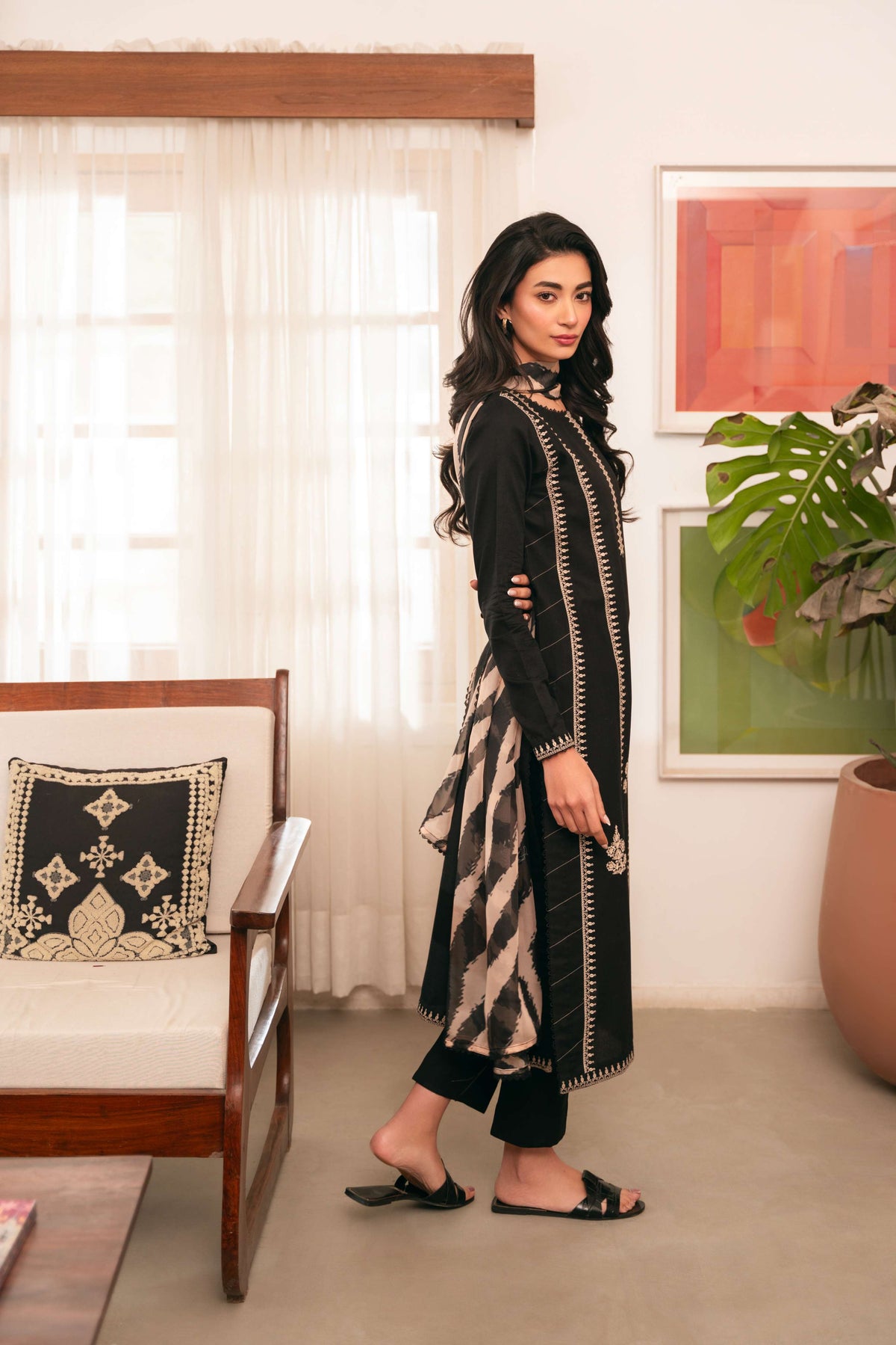 Cross Stitch - Dhanak 3-Piece Unstitched Embroidered Suit