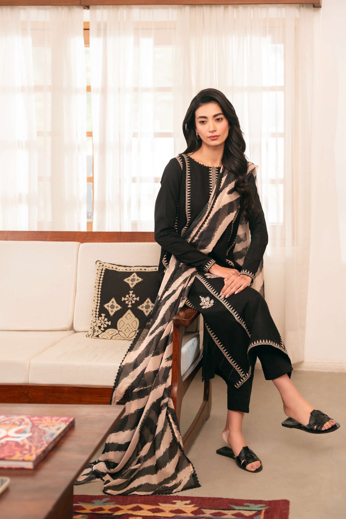 Cross Stitch - Dhanak 3-Piece Unstitched Embroidered Suit