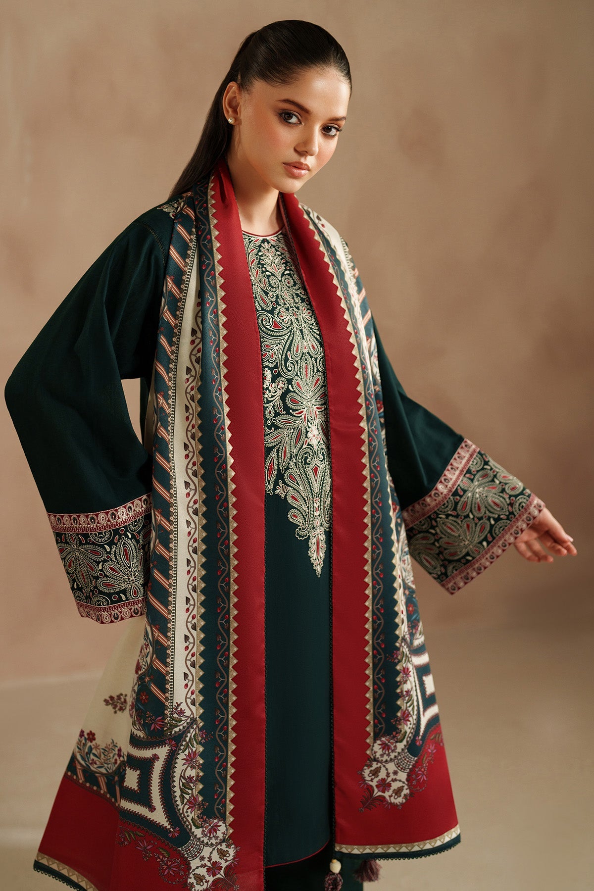 JAZMIN - Dhanak 3-Piece Unstitched Embroidered Suit