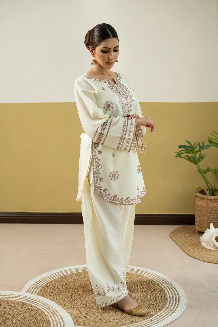 URGE- Unstitched 2 Piece Embroidered Dhanak Suit