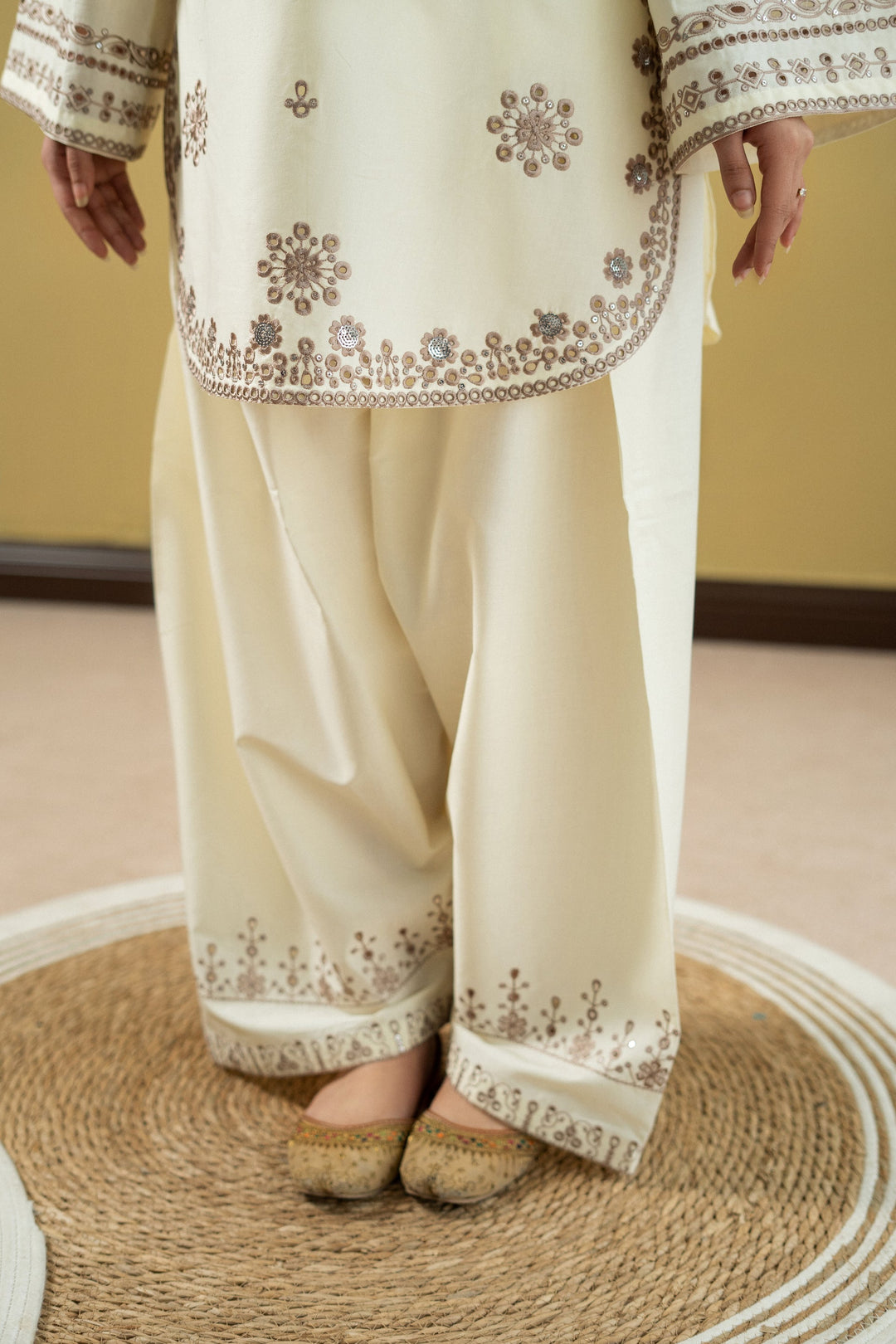 URGE- Unstitched 2 Piece Embroidered Dhanak Suit